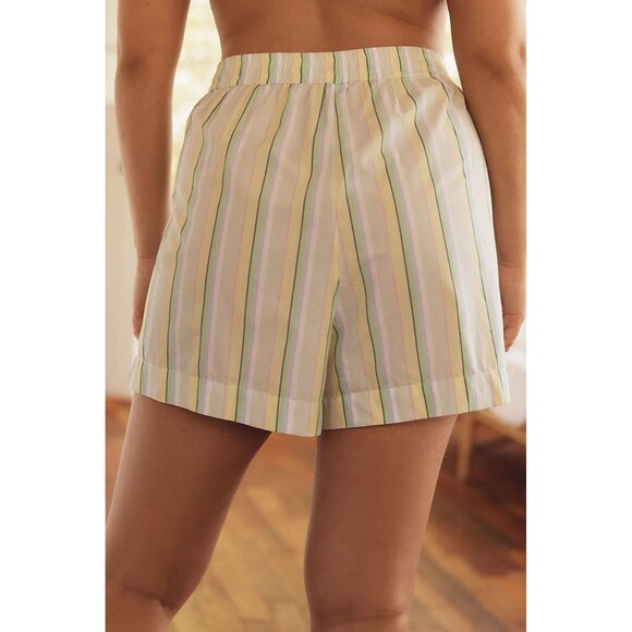 By Anthropologie The Wren Boxer Shorts Striped Printed Pull-on Cotton M 281670 - Picture 3 of 13